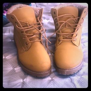 Knit Ankle Lace Up Work Boots